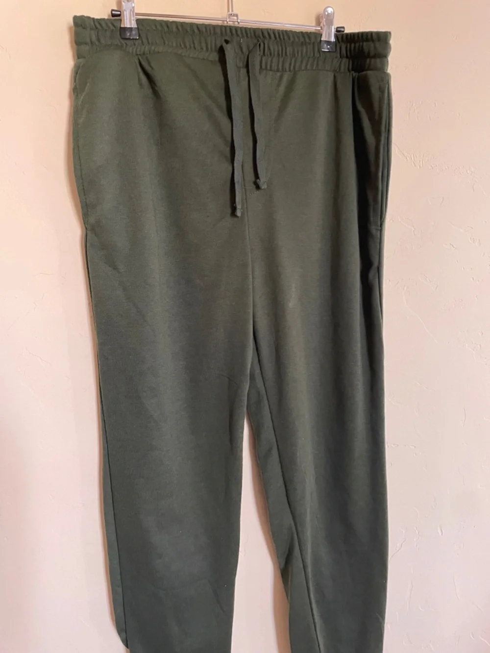 Women Dark Green Elastic Waist pyjama Pants
